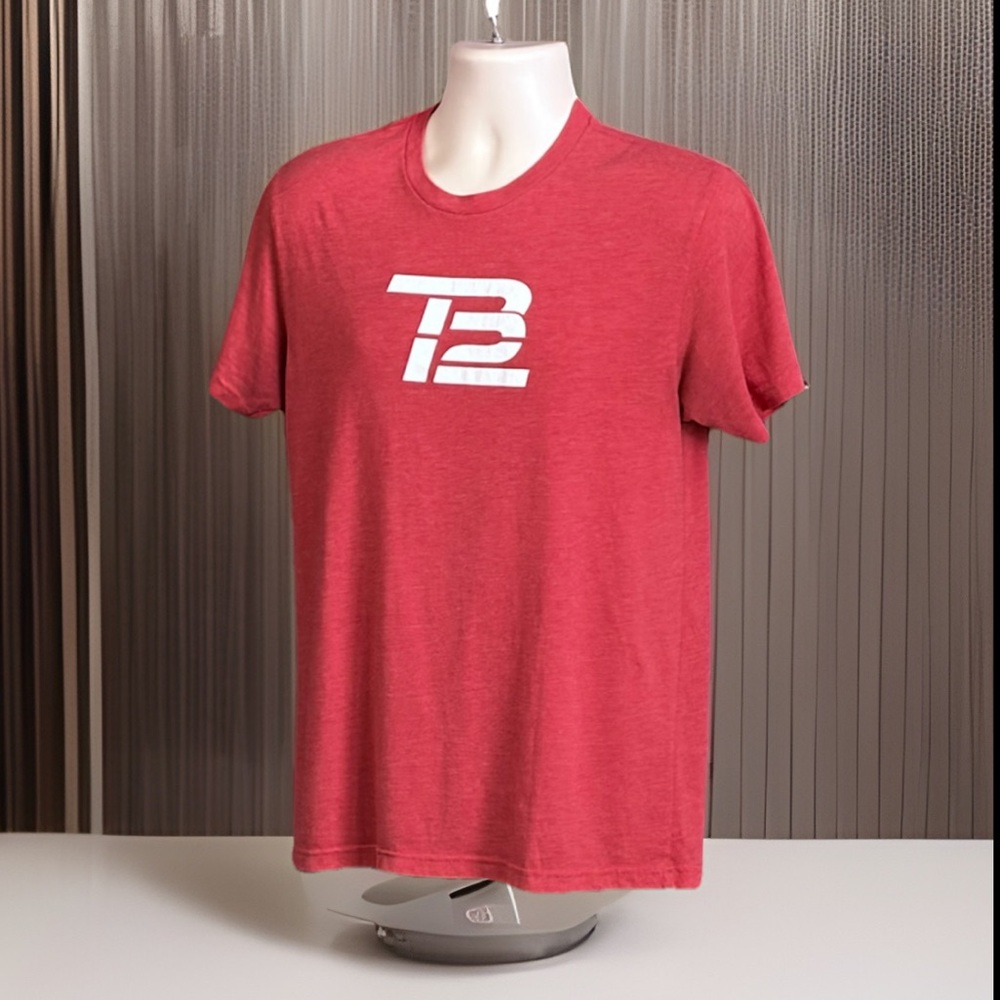 TOM BRADY TB12 LOGO HEATHERED RED NFL T-SHIRT MEN’S SIZE MEDIUM SUPER SOFT VGC